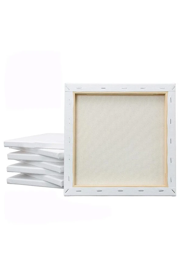 Tuval 10x10 Astarlı Kare Mini Tuval 8 Adet Resim Tuvali 10*10 Tual Akrilik Boya Yağlı Boya İçin İdeal ürün görseli 1