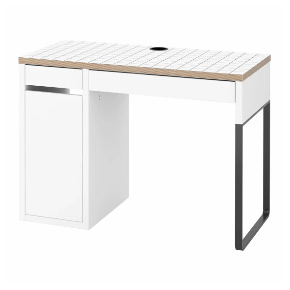 Çalışma Masası Mıcke MeridyenDukkan Beyaz-Antrasit Renk 105x50 cm Ev-Ofis Çalışma Ünitesi ürün görseli 1