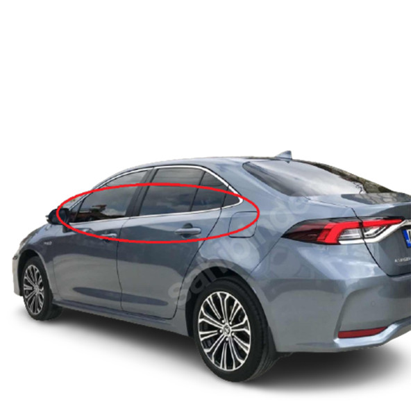 Toyota Corolla Sedan Krom Cam Çıtası 2023-2025 Kasa Paslanmaz Çelik 8 Parça ürün görseli 1