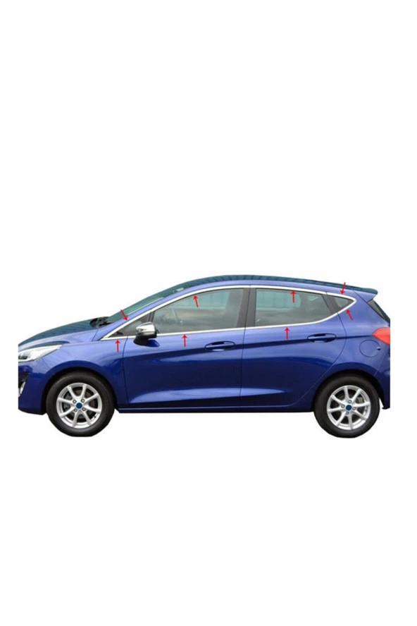 Ford Fiesta Cam Çerçevesi 16 Parça Krom Çıta 2009 - 2017 Paslanmaz Çelik ürün görseli 1