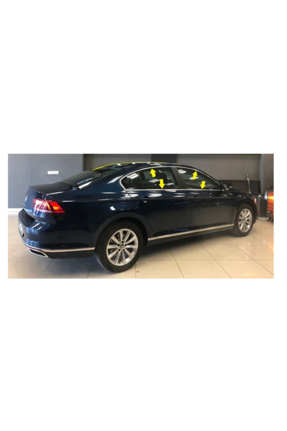 VW Passat B8.5 ( 2018-2024 ) Cam Çerçevesi 8 Parça Krom Cam Çıtası Pas. Çelik Full Set Çıta ürün görseli 1