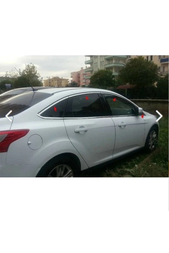 Ford Focus 3 Sedan ( 2012 - 2018 ) Krom Cam Çıtası Komple Tam Tur Paslanmaz Çelik Full Set ürün görseli 1