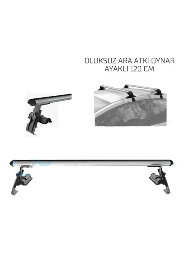 Citroen C3 Alüminyum Oluksuz Tip Port Bagaj Tavan Çıtası Ara Atkı Barı Kapıdan Sıkıştırmalı ürün görseli 1