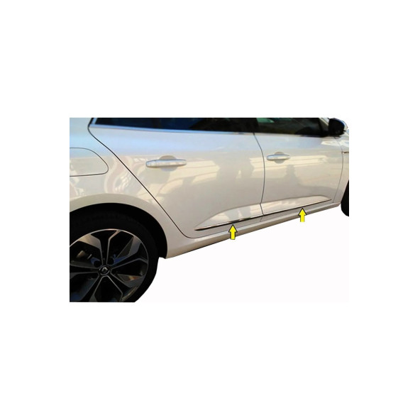 Renault Megane 4 Sedan 2015-2025 Uyumlu Yan Kapı Çıtası Krom 4 Parça Paslanmaz Çelik ürün görseli 1