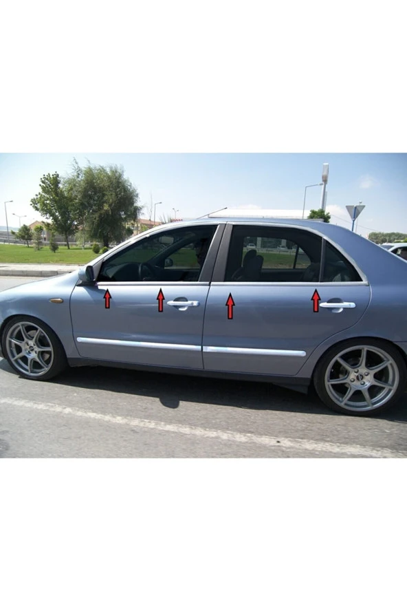 Fiat Marea (1997-2002) Krom Paslanmaz Cam Çıtası 4 Parça ürün görseli 1
