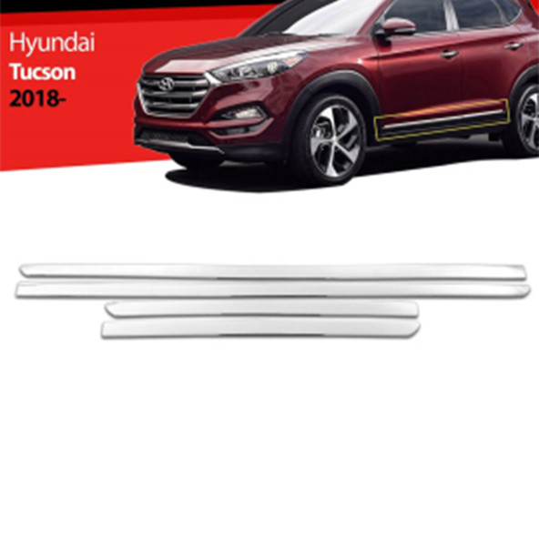 Hyundai Tucson 2015-2020 Krom Yan Kapı Çıtası 4 Parça Paslanmaz Çelik Uyumlu ürün görseli 1