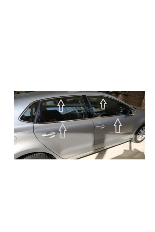 Vw Polo 2009-2017 Cam Çerçevesi Full Set Paslanmaz Çelik Krom ürün görseli 1
