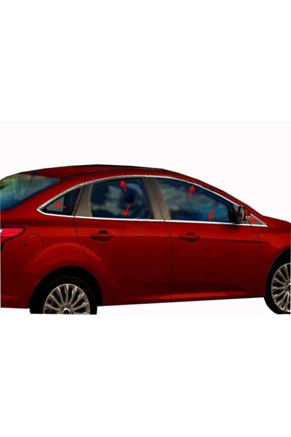 Focus 3 Sedan 2012 - 2018  Krom Cam Çıtası Komple Tam Tur Paslanmaz Çelik ürün görseli 1