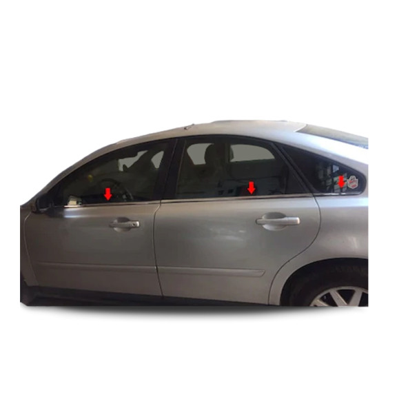 Volvo S40 ( 2005-2012 ) Uyumlu Paslanmaz Krom Cam Çıtası 6 Parça ürün görseli 1