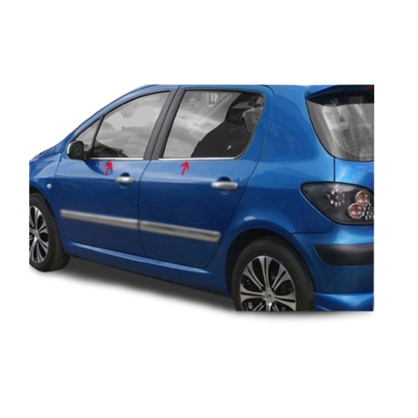 Peugeot 307 Paslanmaz Krom Cam Çıtası 4 Parça ürün görseli 1