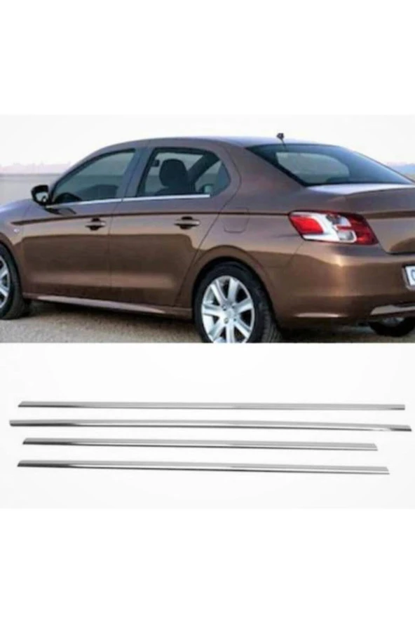Peugeot 301 Krom Cam Çıtası 4 Parça Paslanmaz Çelik 2012 Üzeri ürün görseli 1