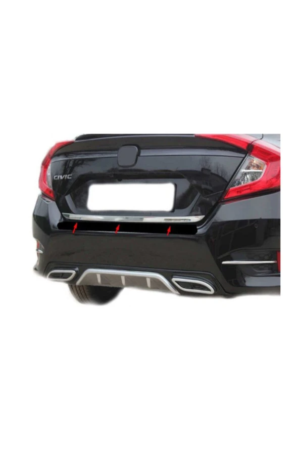 Honda Civic Fc5 Sedan ( 2016-2023 ) Krom Bagaj Alt Çıtası Paslanmaz Çelik ürün görseli 1