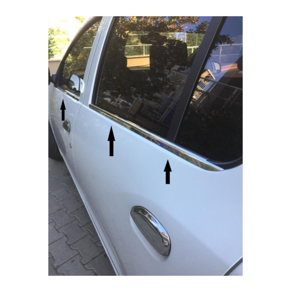 Renault Clio Symbol  Sedan Krom Cam Çıtası Paslanmaz Çelik 4 Parça 2013-2018 ürün görseli 1