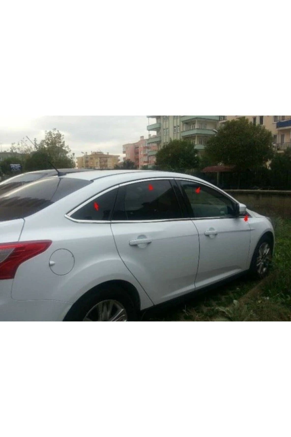 Ford Focus 3 Sedan ( 2012 - 2018 ) Krom Cam Çıtası Komple Tam Tur Paslanmaz Çelik ürün görseli 1
