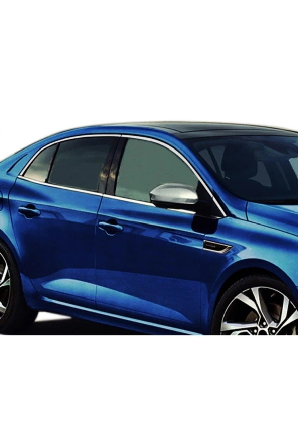 Renault Megane 4 Sedan ( 2015 -2025 ) 12 Parça Krom Cam Çıtası Komple Tam Tur Paslanmaz Çelik ürün görseli 1