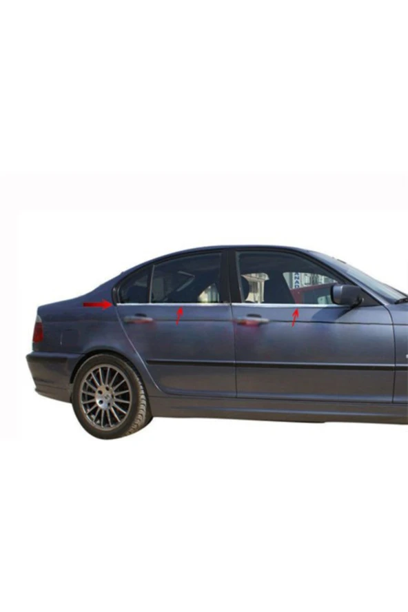 Bmw E46 Krom Cam Çıtası 4 Parça 1998-2005 Uyumlu Paslanmaz Çelik ürün görseli 1