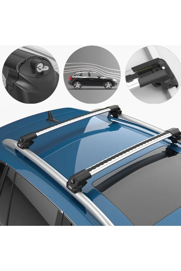 Turtle Aır-1 Citroen C5 Aircross 2018-2022 Kilitli Port Bagaj Ara Atkı Tavan Barı Arabar ürün görseli 1