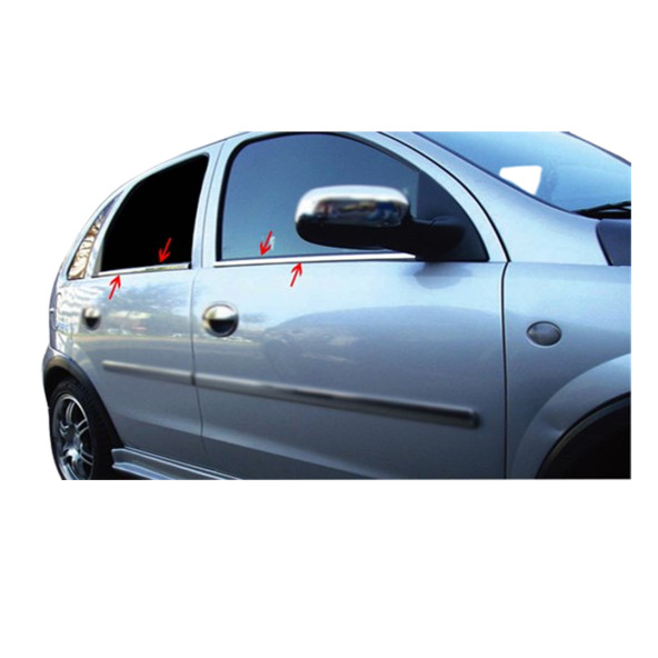 Opel Corsa C (2000-2007) Krom Cam Çıtası Paslanmaz Çelik 4 Parça ürün görseli 1