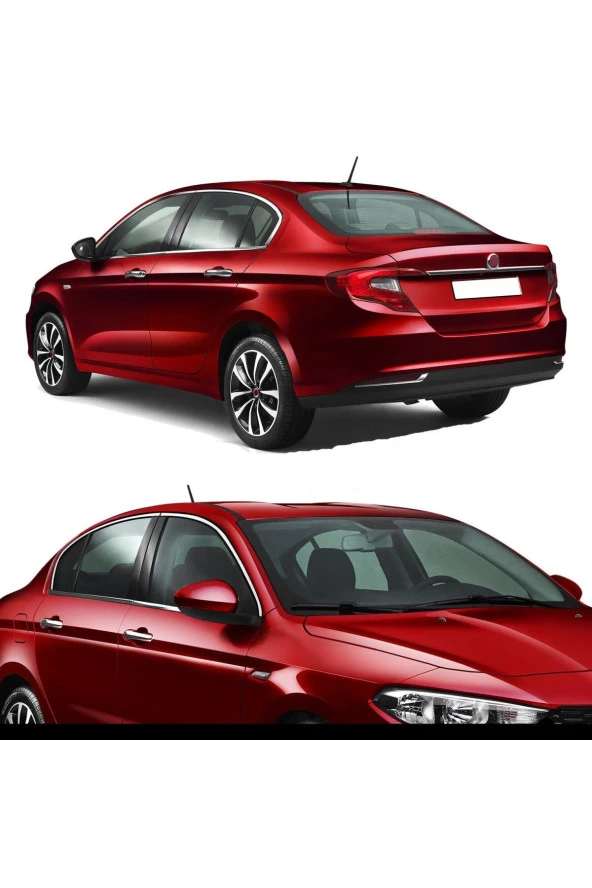Fiat Egea Hb 2015-2025 Cam Çıtası Çerçevesi Komple Set Kromu Nikelajı 8 Parça ürün görseli 1