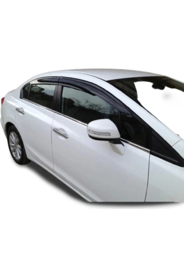 Honda Civic (2012-2015 ) Paslanmaz Krom Cam Çıtası 4 Parça ürün görseli 1