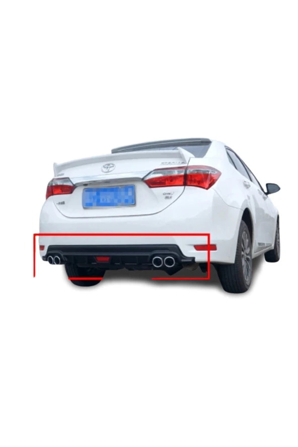 Toyota Corolla 2014-2018 Siyah Renk Difüzör Tampon Difrizör Tampon Eki ürün görseli 1