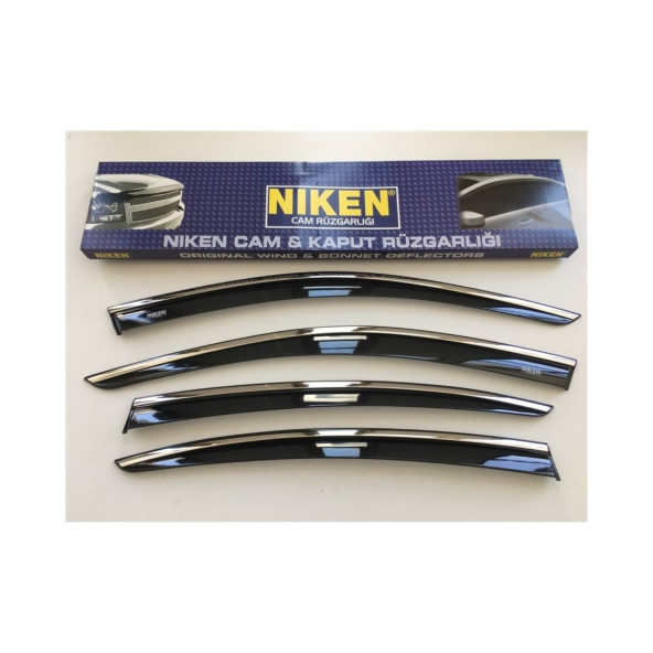 Nissan Qashqai 2007-2013 Uyumlu Kromlu Cam Rüzgarlığı 4lü Set ürün görseli 1