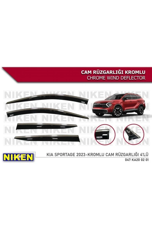 Kia Sportage 2023 Uyumlu Kromlu Cam Rüzgarlığı 4lü Set ürün görseli 1