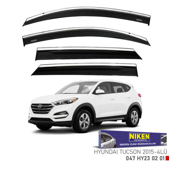 Hyundai Tucson 2015-2021 Kromlu Cam Rüzgarlığı 6lü Mugen ürün görseli 1