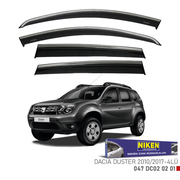 Dacia Duster 2010-2017 Kromlu Cam Rüzgarlığı 4lü Mugen ürün görseli 1