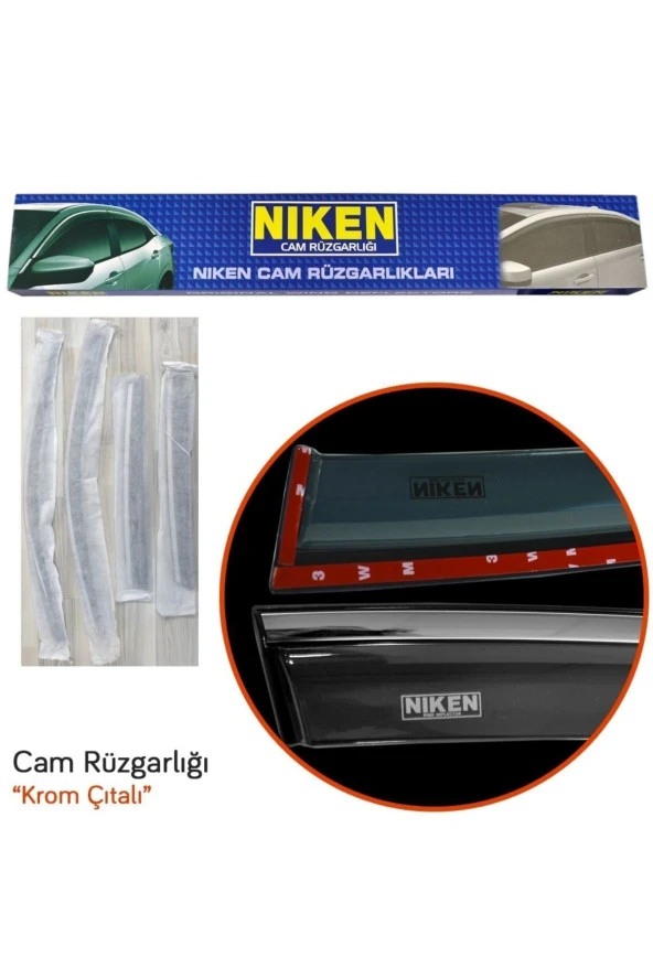 Dacia Duster 2018+ Kromlu Cam Rüzgarlığı 4 Lü Uyumlu ürün görseli 1