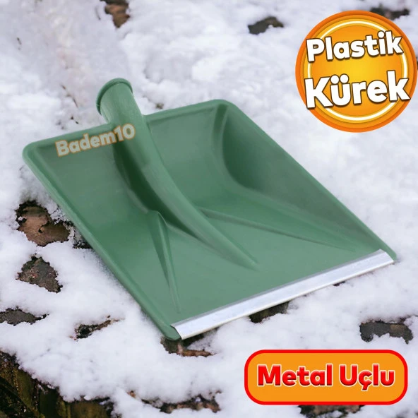 Plastik Koyu Yeşil 33x38 cm Kürek Faryap Kar Küreme Küreği Ahır Gübre Hayvan Pisliği Temizleme ürün görseli 1