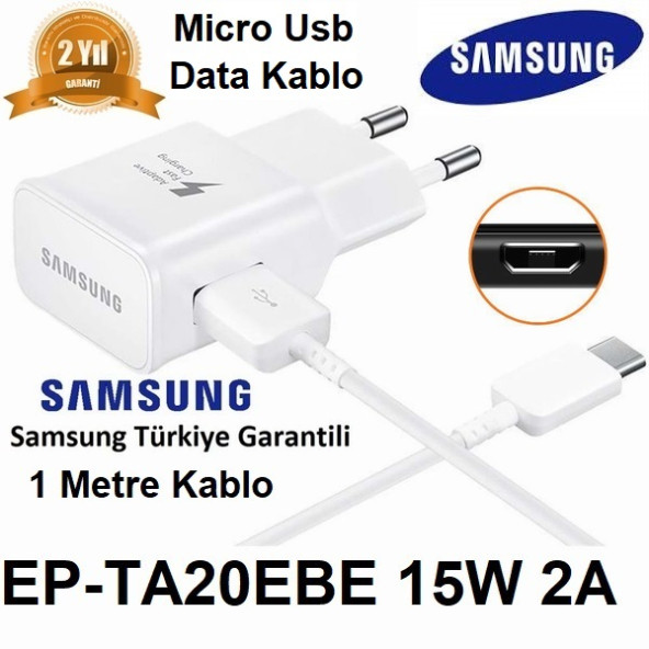 Samsung Galaxy i8190 S3 mini Orijinal EP-TA20EBE 15W 2A Hızlı Şarj Cihazı ve Micro USB Kablo SMUKABLO00064 ürün görseli 1