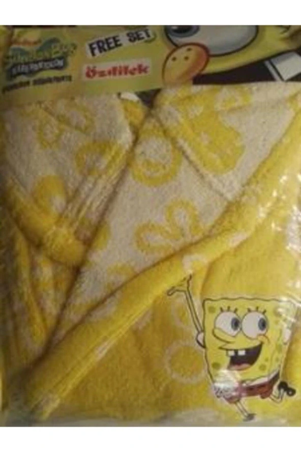 ÖZDİLEK SÜNGER BOB ÇOCUK BORNOZU VE BAŞ HAVLUSU 9/10 YAŞ ürün görseli 1