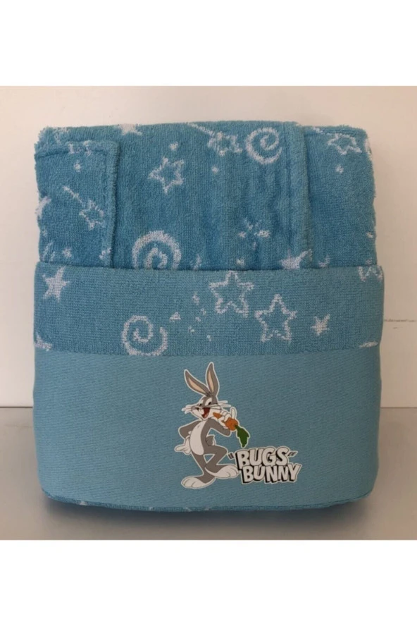 ÖZDİLEK BUGS BUNNY LİSANSLI ÇOCUK BORNOZU 9/10 YAŞ ürün görseli 1