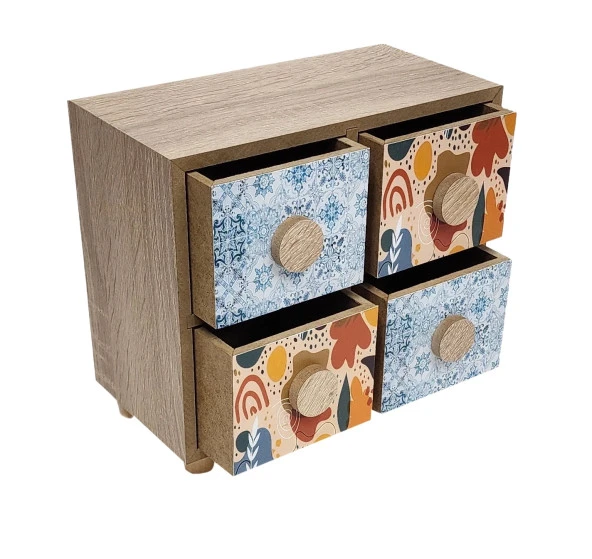 Gia Concept 4 Çekmeceli Ahşap Dekoratif Kutu - Resim 4