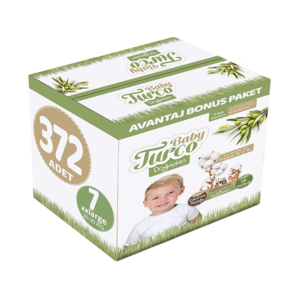 Baby Turco Doğadan 7 Numara XX Large 372'li Bebek Bezi ürün görseli 1
