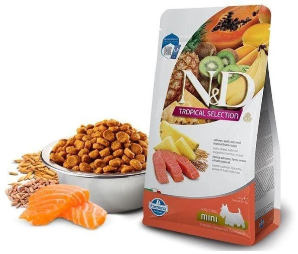 N&D Tropical Selection Somonlu Mini Irk Yetişkin Köpek Maması 1,5kg ürün görseli 1