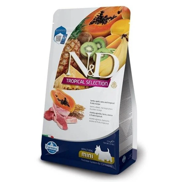 N&D Tropical Selection Kuzu Etli Mini Irk Yetişkin Köpek Maması 1,5kg ürün görseli 1