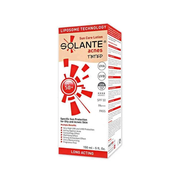 Solante Acnes Tinted Sun Care Lotion SPF50+ 150ml ürün görseli 1