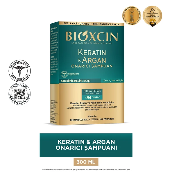 Bioxcin Keratin & Argan Onarıcı Şampuan 300ml - Resim 2