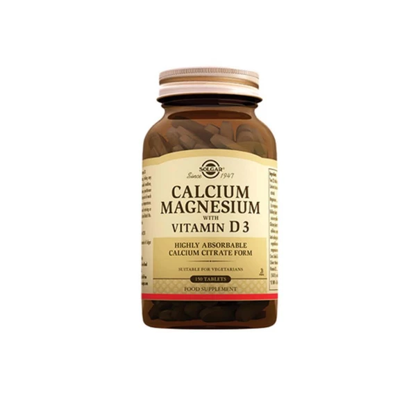 Solgar Calcium Magnesium With Vitamin D3 150 Tablet ürün görseli 1