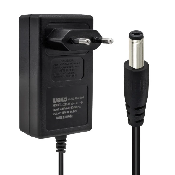 Weko 18 Volt 1 Amper Priz Tip 5.5X2.5 Uç Adaptör - Resim 3