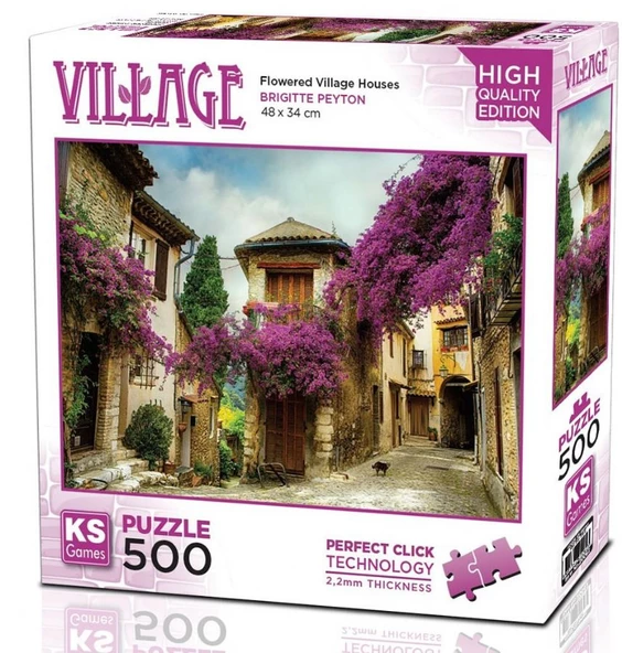 Ks Games 500 Parça Çiçekli Köy Evleri Puzzle ürün görseli 1