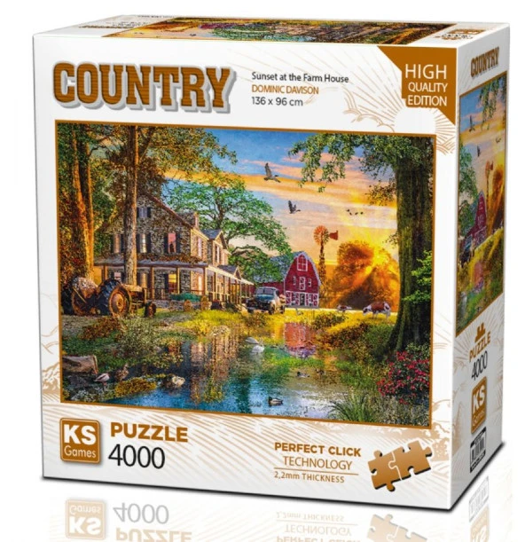 KS Games 4000 Parça Çiftlik Evinde Gün Batımı Puzzle ürün görseli 1
