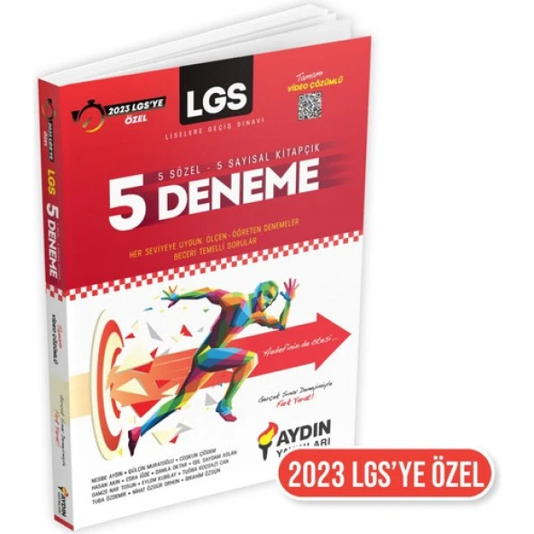 Aydın Yayınları 8. Sınıf LGS Tüm Dersler 5 Deneme Video Çözümlü 2023 ürün görseli 1