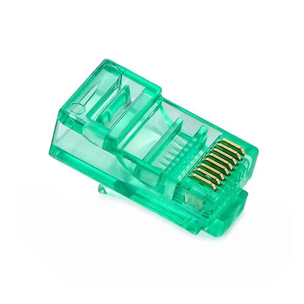 Powermaster PM-22703 RJ45 CAT6 8P/8C Yeşil Soket (100'Lü Paket) ürün görseli 1