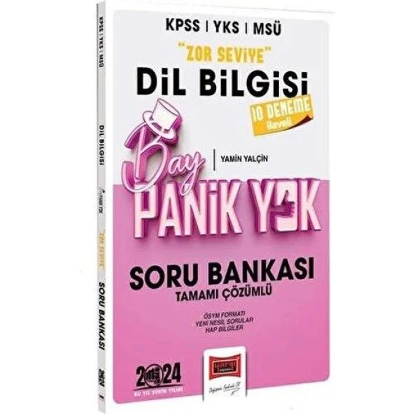 Yargı Yayınları 2024 KPSS YKS MSÜ Bay Panik Yok Dil Bilgisi Zor Seviye Tamamı Çözümlü Soru Bankası ürün görseli 1