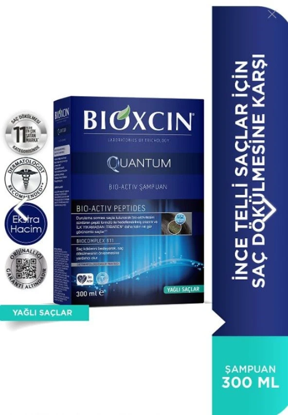 Bioxcin Quantum Bio- Activ Şampuan Yağlı Saçlar 300 Ml 8680512611936 ürün görseli 1