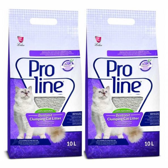 Proline Lavanta Kokulu Bentonit Kedi Kumu 10 Lt 2 Adet ürün görseli 1