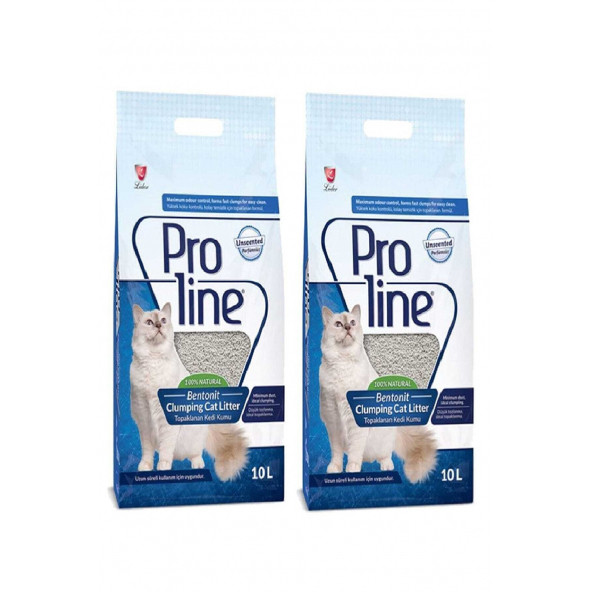 Proline Naturel Parfümsüz Kedi Kumu 10 lt x 2 Adet ürün görseli 1
